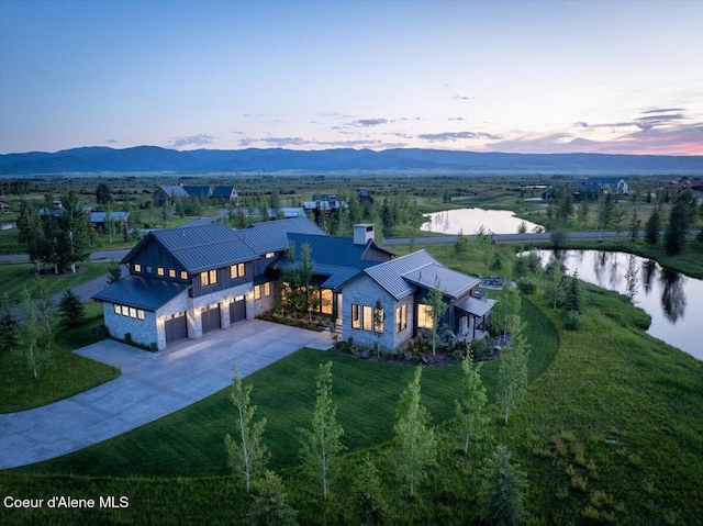 960 Golden Thread Ct, Driggs, ID 83422 - aerial view at dusk of a water and mountain view