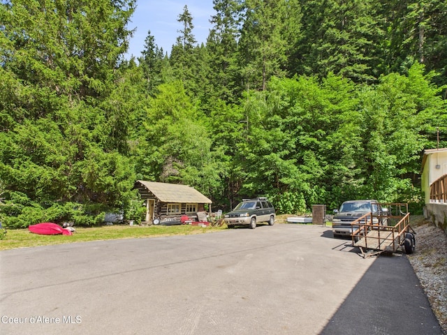 185 King St, Wallace, ID 83873 - view of patio / terrace with a forest view