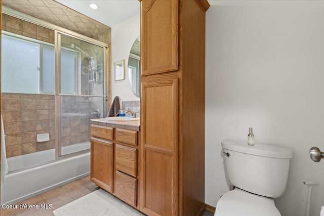 174 Where Its At Rd, Athol, ID 83801 - full bath with vanity, enclosed tub / shower combo, and tile patterned floors