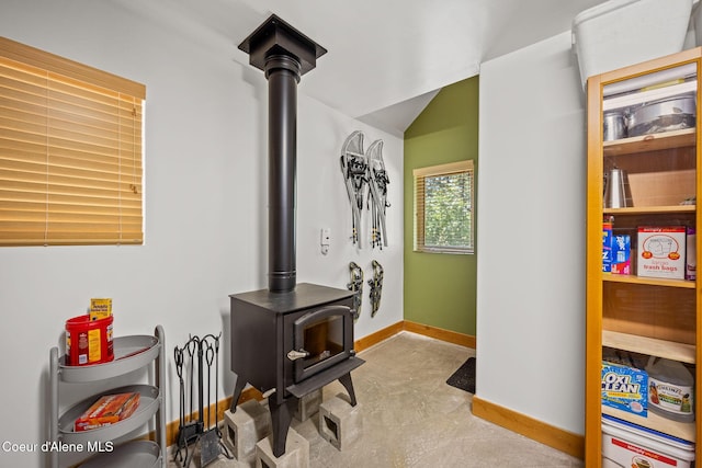1911 Carr Creek Rd, Sandpoint, ID 83864 - detailed view of a wood stove and concrete flooring