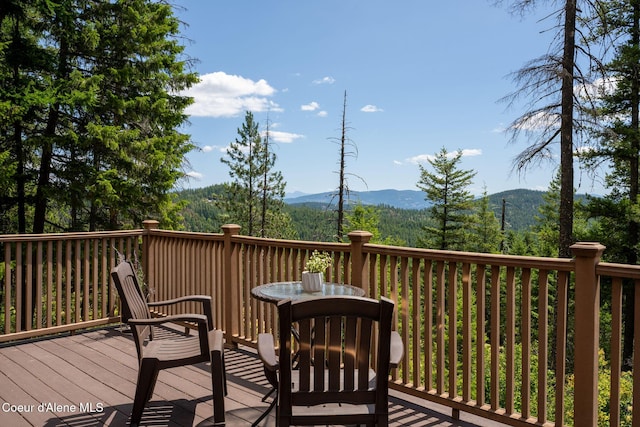 1911 Carr Creek Rd, Sandpoint, ID 83864 - wooden deck with a mountain view