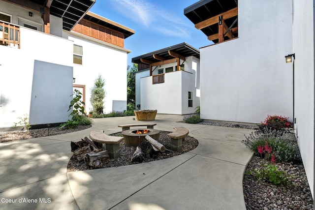 1106 Larch St Unit A, Sandpoint, ID 83864 - view of patio with a fire pit