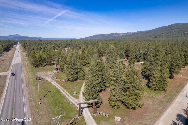 72 Hank Allen Way, Blanchard, ID 83804 - bird's eye view of a forest and a mountain backdrop