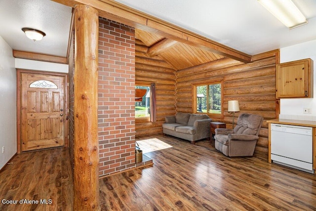 72 Hank Allen Way, Blanchard, ID 83804 - living area with rustic walls and wood finished floors