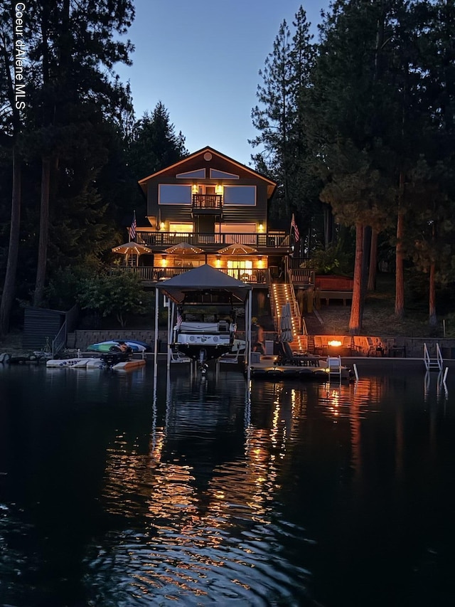 515 S Idaho St, Post Falls, ID 83854 - dock featuring a water view and boat lift