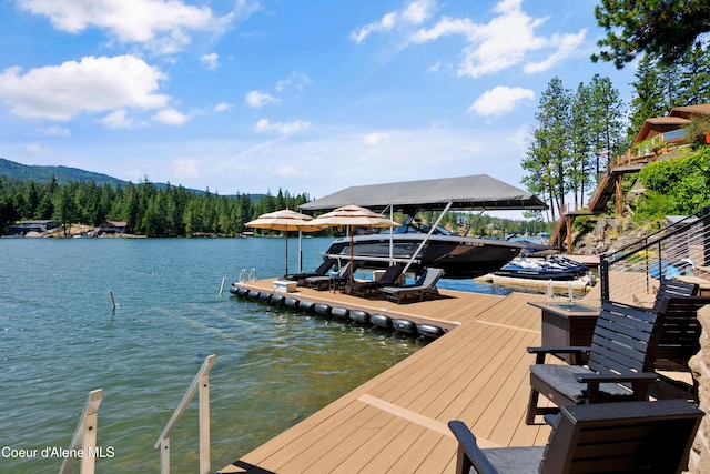 515 S Idaho St, Post Falls, ID 83854 - dock area with a water and mountain view and boat lift