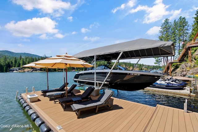 515 S Idaho St, Post Falls, ID 83854 - dock area with a water and mountain view and boat lift