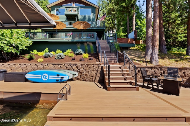 515 S Idaho St, Post Falls, ID 83854 - wooden deck with stairway