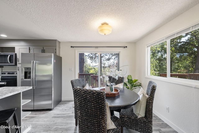 1024 W Mill Ave, Coeur Dalene, ID 83814 - dining room featuring a textured ceiling, plenty of natural light, and light wood-style flooring