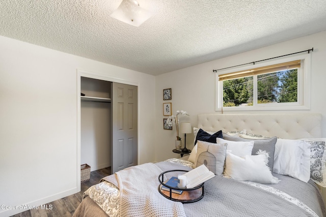 1024 W Mill Ave, Coeur Dalene, ID 83814 - bedroom featuring wood finished floors, a textured ceiling, and a closet