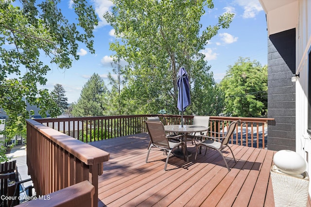 1024 W Mill Ave, Coeur Dalene, ID 83814 - wooden terrace featuring outdoor dining area