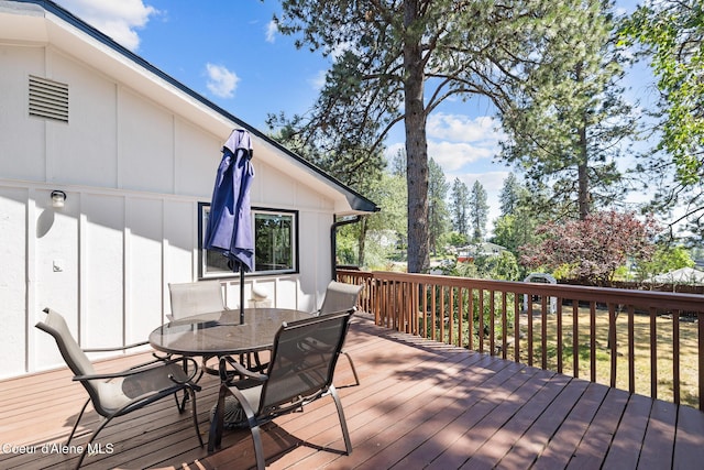 1024 W Mill Ave, Coeur Dalene, ID 83814 - wooden terrace with outdoor dining space