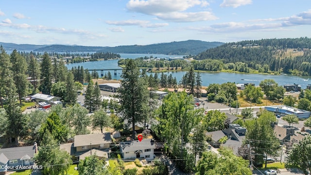 1024 W Mill Ave, Coeur Dalene, ID 83814 - bird's eye view of a heavily wooded area and a water and mountain view
