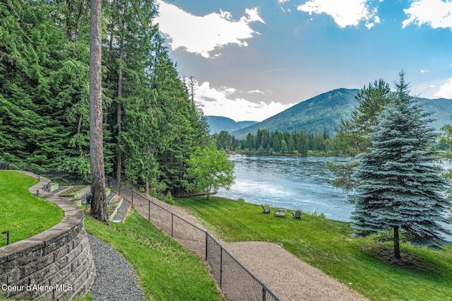 512 River Dr, Clark Fork, ID 83811 - water view with a mountain backdrop