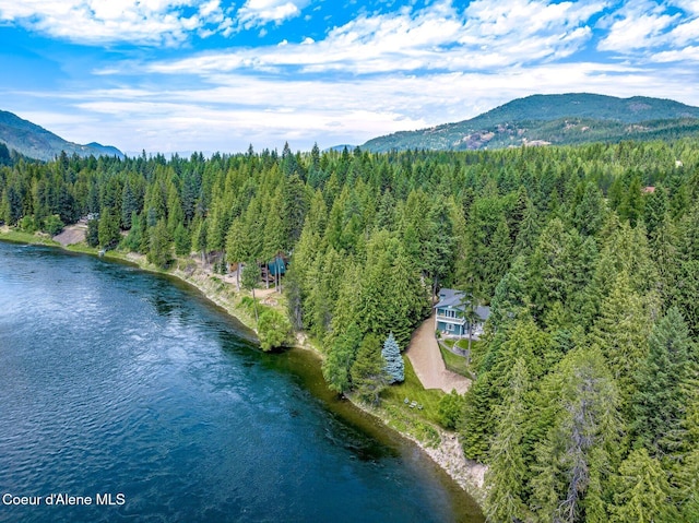 512 River Dr, Clark Fork, ID 83811 - view of property location with a forest and a water and mountain view