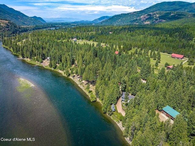 512 River Dr, Clark Fork, ID 83811 - aerial overview of property's location featuring a forest and a water and mountain view