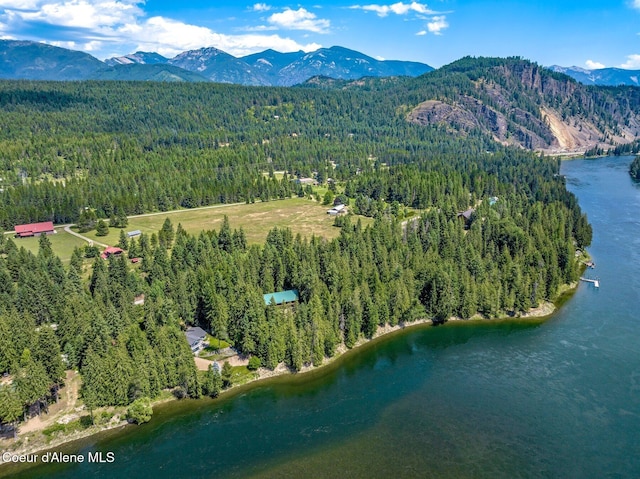512 River Dr, Clark Fork, ID 83811 - view of property location featuring a heavily wooded area and a water and mountain view