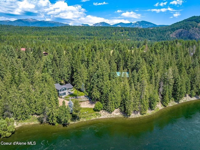 512 River Dr, Clark Fork, ID 83811 - drone / aerial view of a forest and a water and mountain view