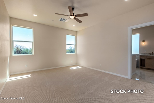 L1B1 Sylvan Rd, Athol, ID 83801 - empty room featuring a ceiling fan, light carpet, and recessed lighting