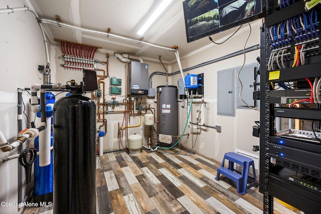 5969 W Highland Dr, Coeur Dalene, ID 83814 - utility room featuring electric panel and water heater