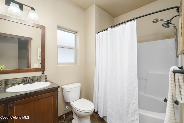 10955 N Seaside St, Hayden, ID 83835 - full bathroom with vanity and shower / bath combo with shower curtain