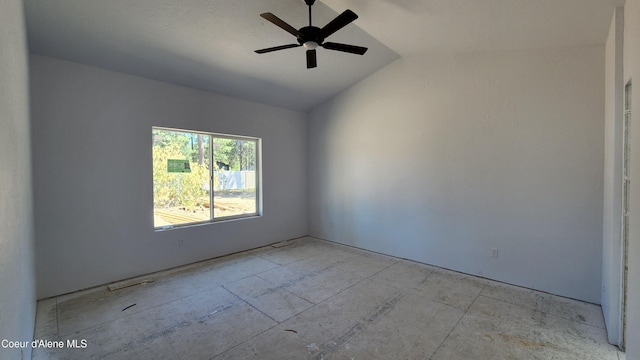 2003 E Plaza Ct, Post Falls, ID 83854 - unfurnished room featuring lofted ceiling and a ceiling fan