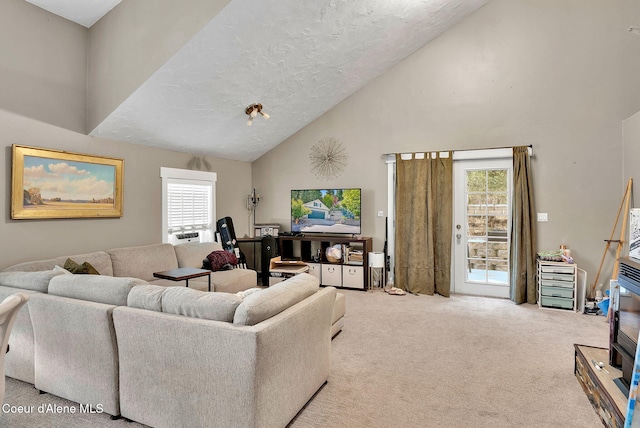 959 N Rutledge Ct, Coeur Dalene, ID 83814 - living room with high vaulted ceiling and carpet