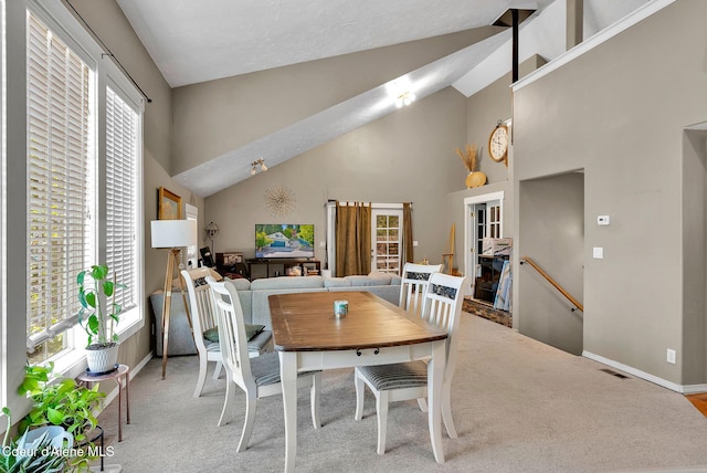 959 N Rutledge Ct, Coeur Dalene, ID 83814 - dining area with light carpet and lofted ceiling
