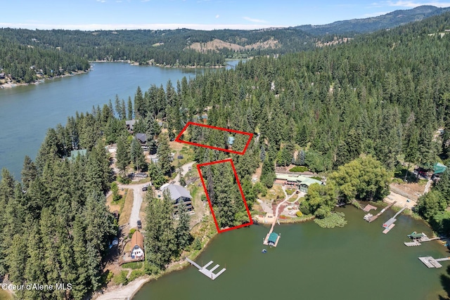14545 N Samhill Trl, Hayden, ID 83835 - aerial overview of property's location featuring a forest and property boundaries highlighted