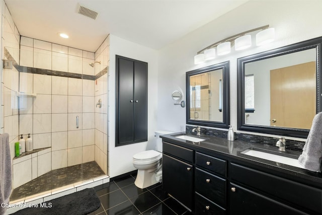 3206 N Lodgepole Rd, Coeur Dalene, ID 83815 - full bathroom featuring tile patterned flooring, a shower stall, and double vanity