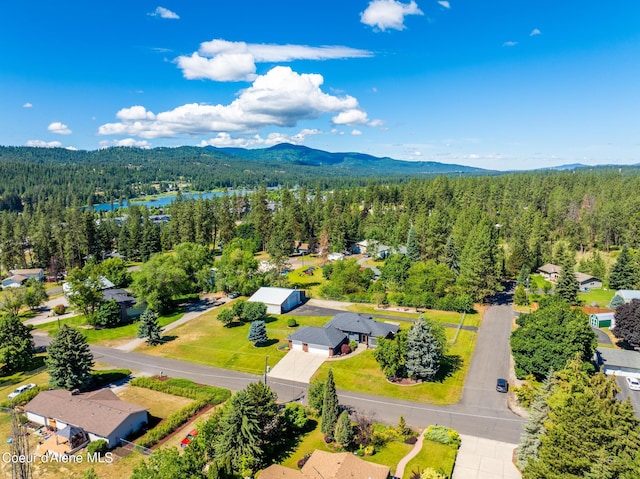 3206 N Lodgepole Rd, Coeur Dalene, ID 83815 - aerial view of a forest and a water and mountain view