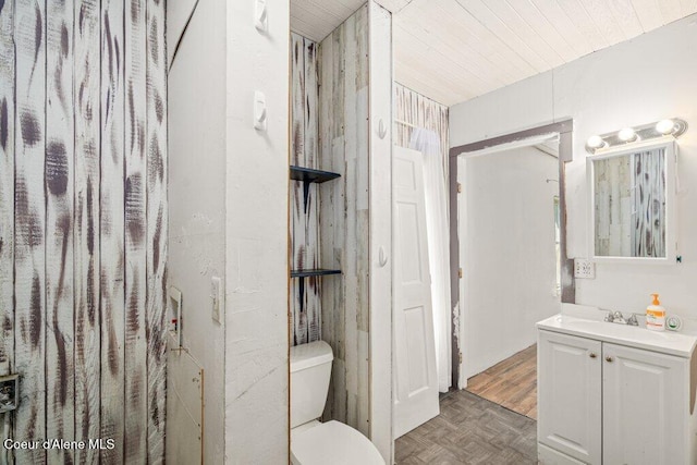 17320 E Perimeter Rd, Athol, ID 83801 - bathroom with vanity and wooden ceiling