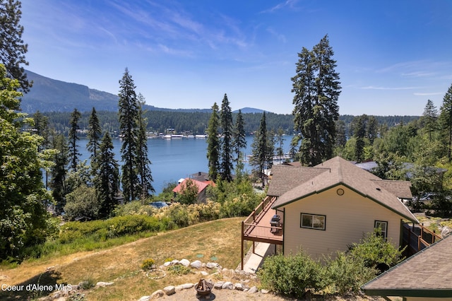 17544 E Arapaho Rd, Bayview, ID 83803 - water view featuring mountains