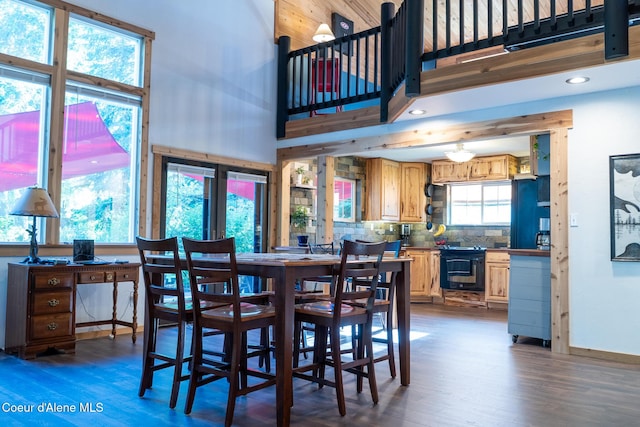 80 Half Cir, Priest River, ID 83856 - dining room with dark wood-style flooring and recessed lighting
