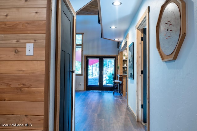 80 Half Cir, Priest River, ID 83856 - hallway featuring french doors, wood finished floors, and recessed lighting