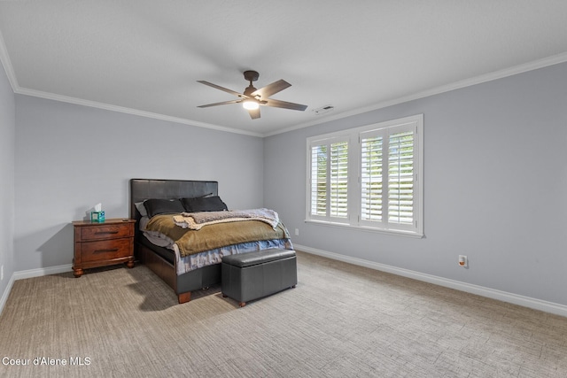 12155 N Yearling Cir, Hayden, ID 83835 - carpeted bedroom featuring crown molding and ceiling fan