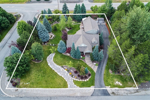 12155 N Yearling Cir, Hayden, ID 83835 - view from above of property featuring property boundaries highlighted