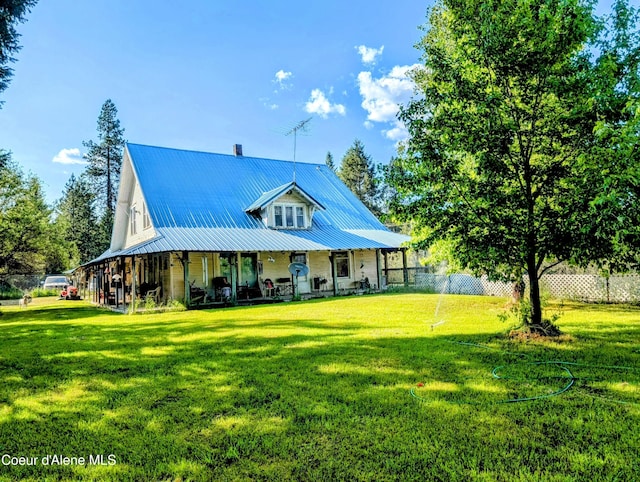 6702 Kelso Lake Rd, Athol, ID 83801 - view of front of property featuring covered porch and a metal roof