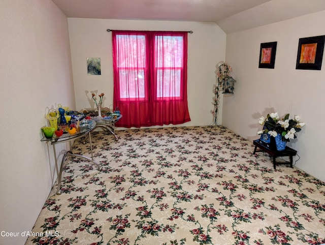 6702 Kelso Lake Rd, Athol, ID 83801 - living area featuring carpet flooring and lofted ceiling