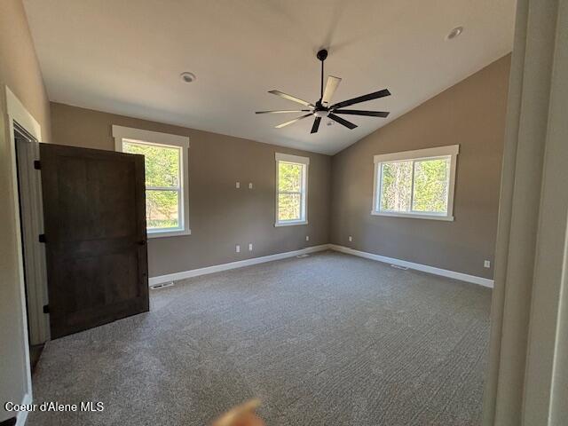 32926 N 10th Ave, Spirit Lake, ID 83869 - carpeted empty room featuring ceiling fan and lofted ceiling