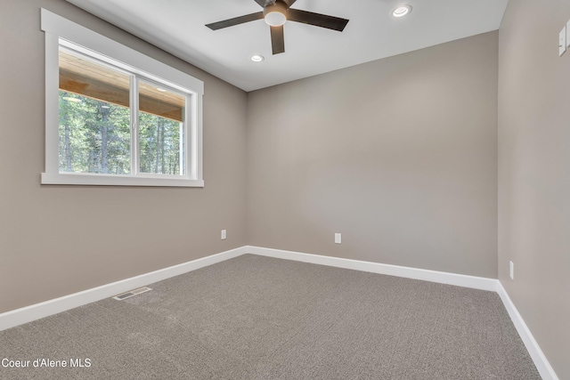 32926 N 10th Ave, Spirit Lake, ID 83869 - unfurnished room featuring ceiling fan, carpet, and recessed lighting
