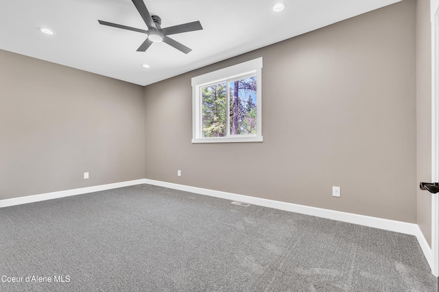 32926 N 10th Ave, Spirit Lake, ID 83869 - unfurnished room with ceiling fan, carpet floors, and recessed lighting