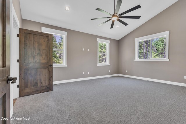 32926 N 10th Ave, Spirit Lake, ID 83869 - carpeted empty room with a ceiling fan, healthy amount of natural light, vaulted ceiling, and recessed lighting