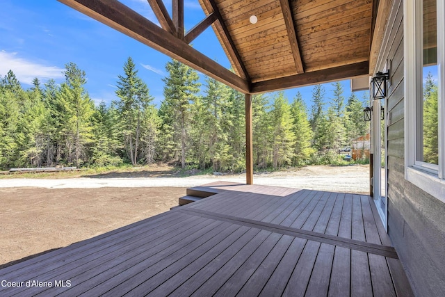 32926 N 10th Ave, Spirit Lake, ID 83869 - deck featuring a wooded view
