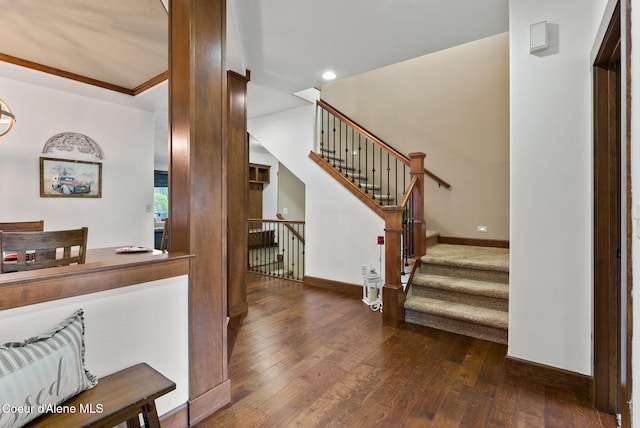 13408 E Copper River Ln, Spokane, WA 99206 - stairs featuring hardwood / wood-style floors and recessed lighting