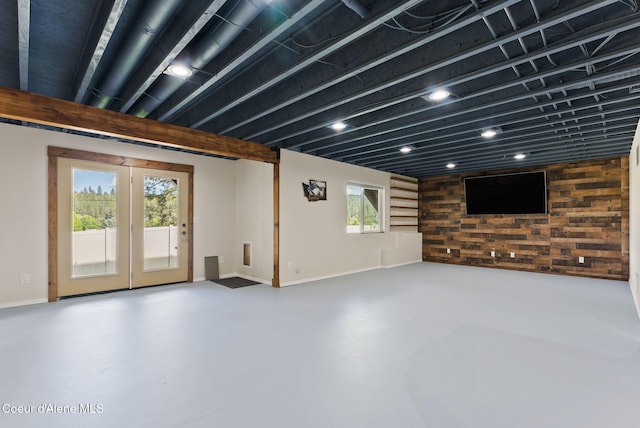 13408 E Copper River Ln, Spokane, WA 99206 - below grade area featuring baseboards and french doors