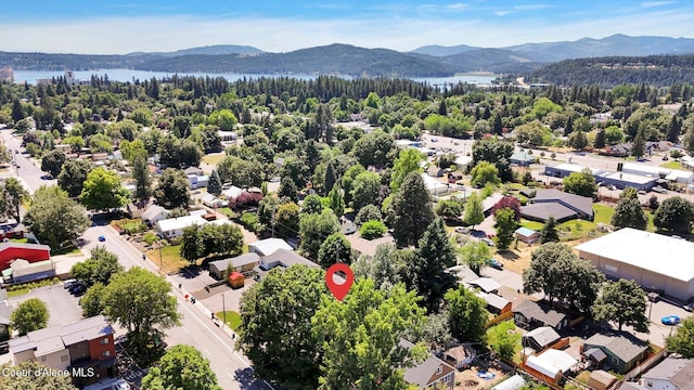 1505 N 3rd, Coeur Dalene, ID 83814 - aerial perspective of suburban area featuring a water and mountain view
