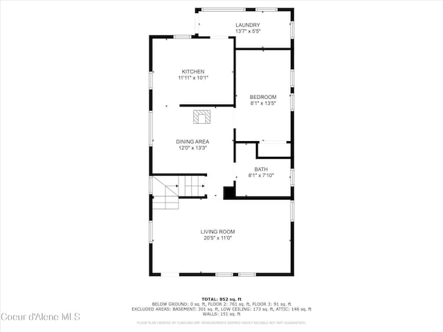 1505 N 3rd, Coeur Dalene, ID 83814 - view of property floor plan