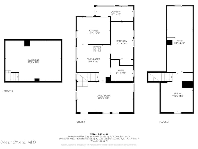 1505 N 3rd, Coeur Dalene, ID 83814 - view of floor plan / room layout