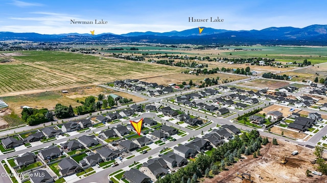 3631 N Britton Rd, Post Falls, ID 83854 - aerial view of property and surrounding area featuring a mountain backdrop